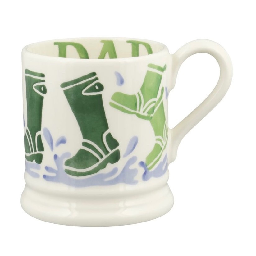Emma Bridgewater Pottery Wellies Dad  1/2 Pint Mug   - New First   Father’s Day