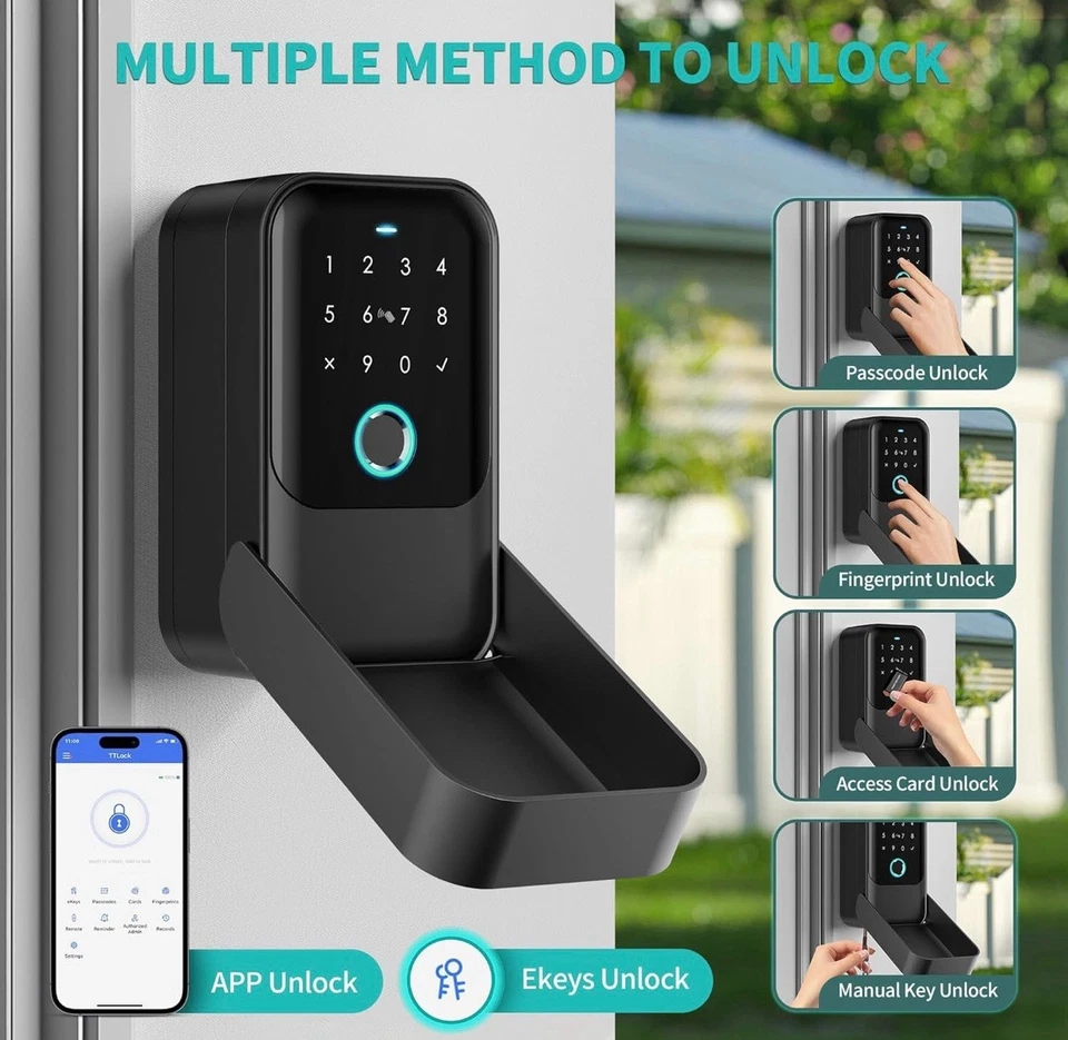 Moquin Smart Lock Box for House Keys, Fingerprint Lockbox Bluetooth Key Box - Image 2 of 4