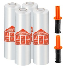 JARLINK 4PK 15"x1000ft Heavy Duty Stretch Film Pallet Shrink Wrap w/Handles