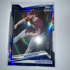 2022 Panini Elite  Edition Landon Sims Status Blue Aspirations Die Cut  35/50