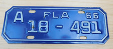 Vintage 1966 Florida Motorcycle License Plate Tag A 18-491