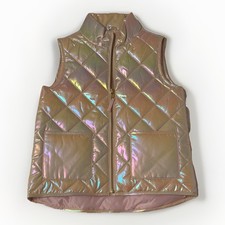 J.Crew NWT Crew Cuts Girls Metallic Quilted Vest Size S 6-7 New