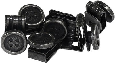 Knopfclip in 4 Farben Clip Klips Knopf  Clip On Knöpfe 6 er Pack