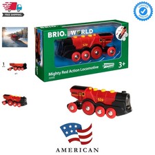 World Mighty Red Action Locomotive - Battery-operated Toy Train for Wooden Tr...