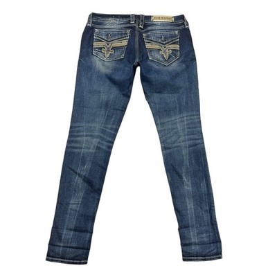 Rock Revival Jeans Womens 31 Blue Denim Skinny Lam Mid Rise Stretch Medium Wash