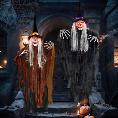 2 Stück Halloween Deko Outdoor 105x80cm Horror Skelett Deko Tür Halloween Tür