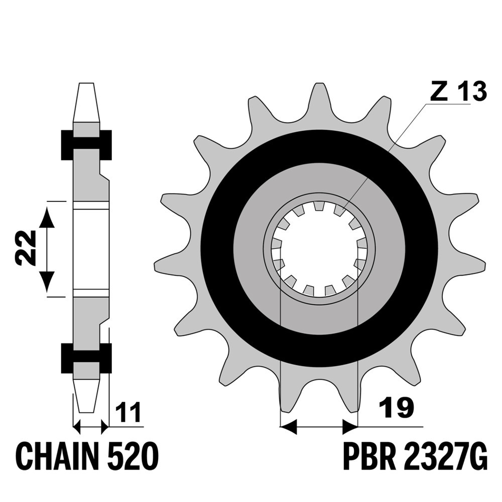 Pignon 14 dents pas 520 Fantic Caballero Flat Track 250 pour rénover sa transmission
