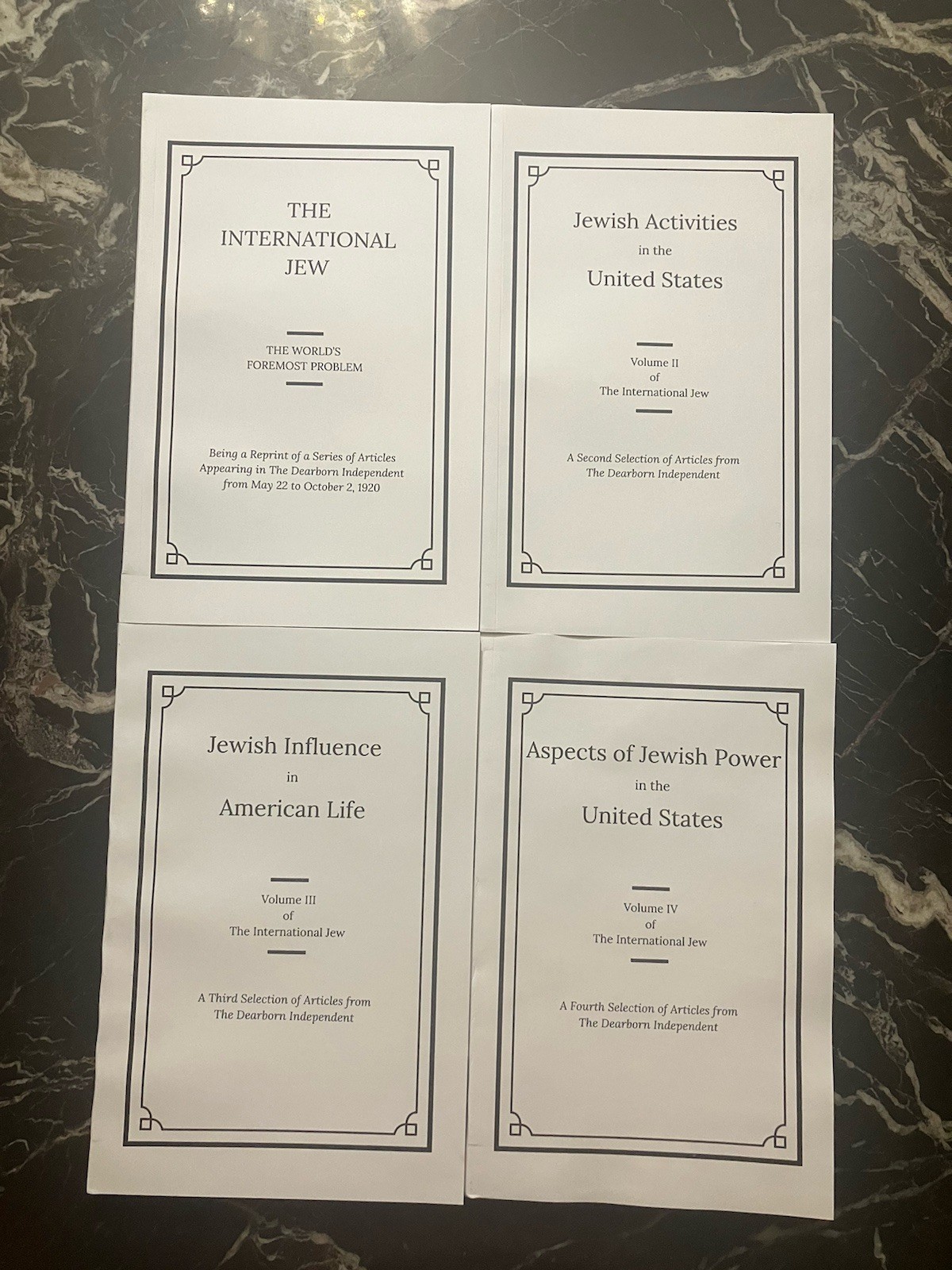 Henry Ford’s The International Jew 1920-1922 4-Volume Set Historical Reprint