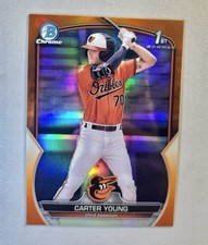 2023 Bowman Chrome Carter Young 1st Orange Refractor /25 #BCP-183 Orioles