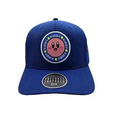 Kirby Snapback Hat Bioworld Nintendo HAL Blue Adjustable Cap Precurve