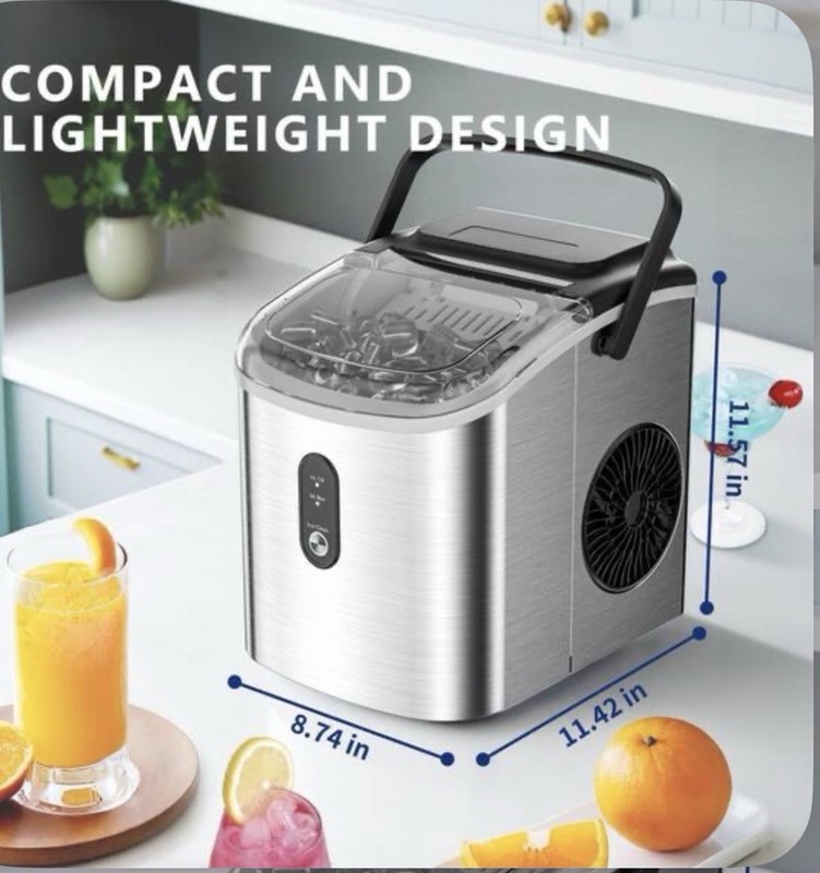 Portable Ice Maker Countertop, 9 Cubes Ready in 6 Mins, 26.5 lbs in 24 Hours,...