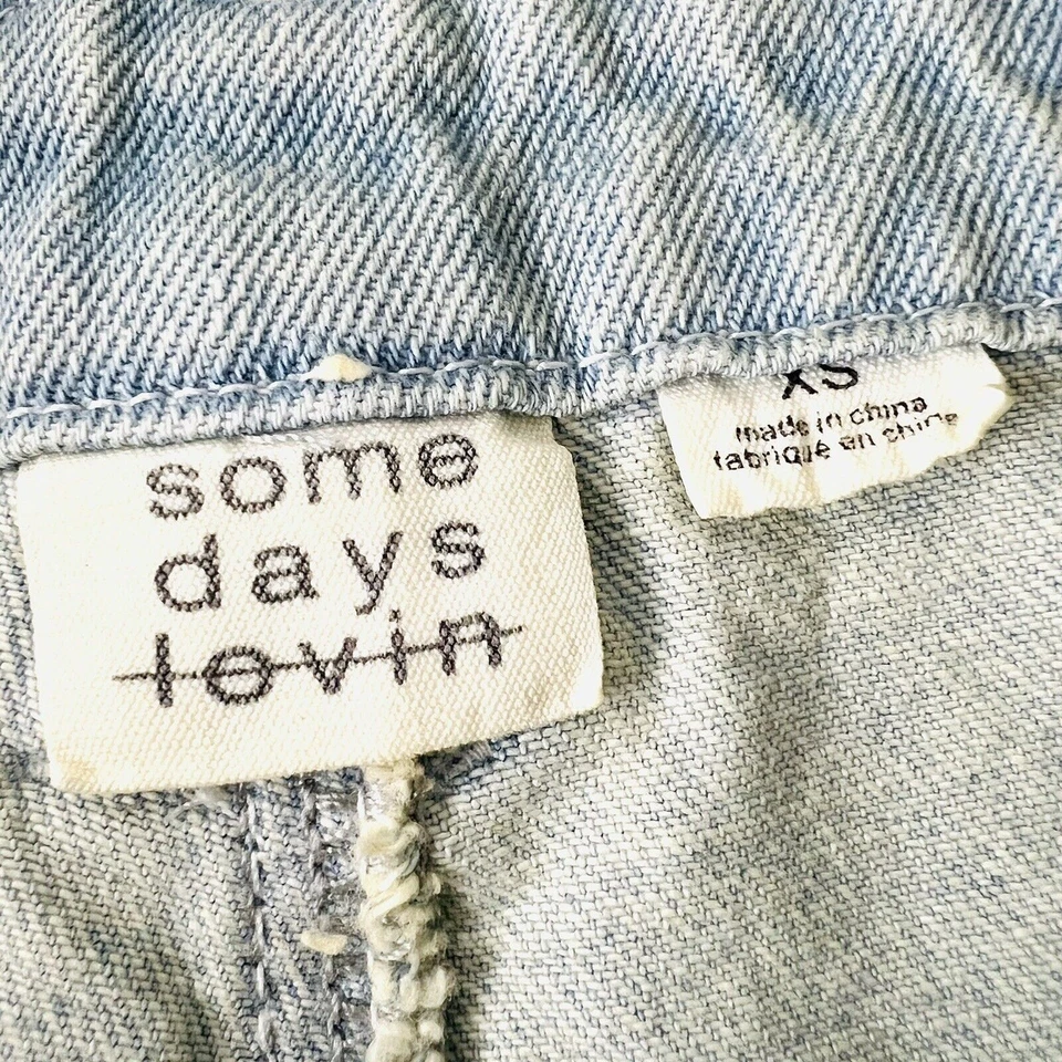 Mono vaquero Somedays Loving para mujer XS correa cruda 100 % algodón bolsillos Foto 3 de 4