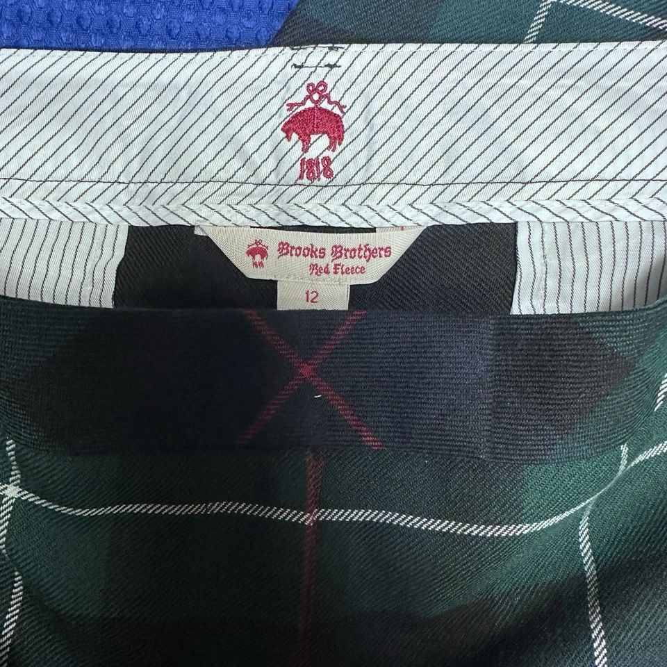 Pantalones de lana Brooks Brothers rojo polar para mujer talla 12 tartán a cuadros fiesta navideña Foto 4 de 4