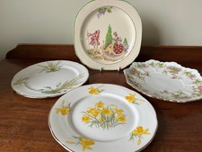 4 Vintage Bone China 21cm Decorative Serving Plates