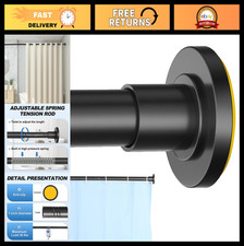 Adjustable Black Shower Curtain Rod 31-80 Inch, Stainless Steel Tension Rod, Eas