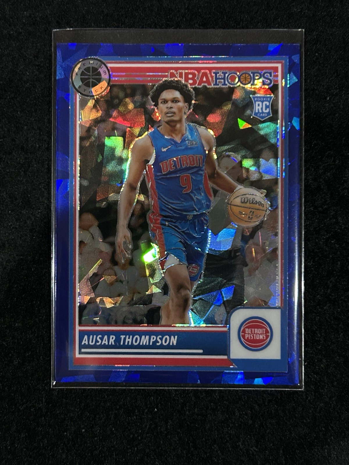 2023-24 Panini Nba Hoops Premium Stock - Ausar Thompson #100 Blue Ice Prizm /99