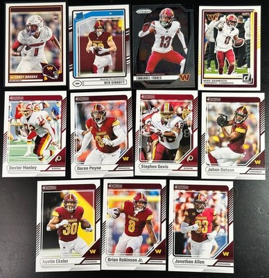 Washington Commanders Lot 11 Cards Ben Sinnott Sainristil Forbes Prizm