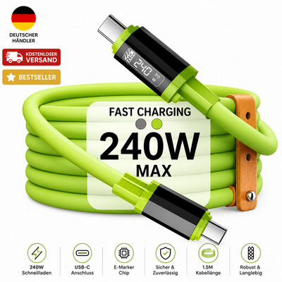 240W USB C auf USB C Kabel Super Fast Charge Schnellladekabel Typ C Datenkabel