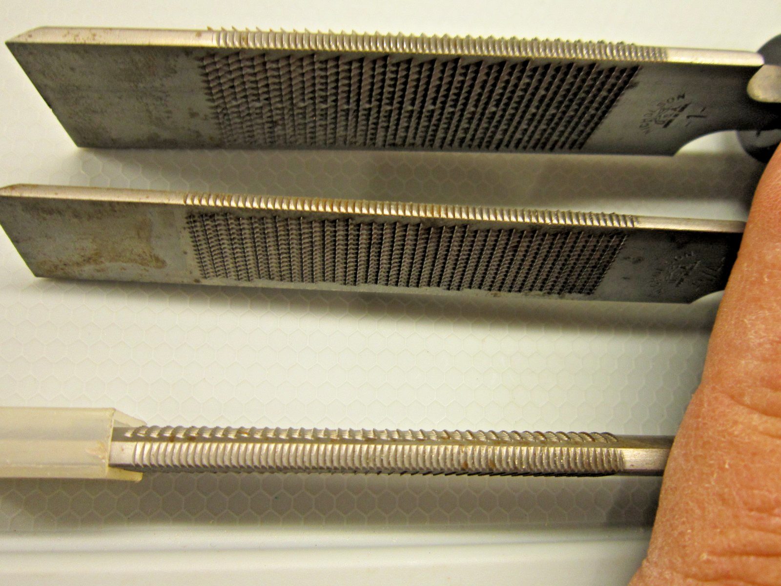 3 Vintage Nicholson USA Chisel Files 1/2 3/4 1” Rasp Wood File Combination Tools