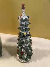 Table top Christmas tree decor 15X4.5  Snow Covered Tree With Angel Decorations