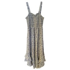 GRACE KARIN Summer Floral Boho Dress Square Neck Strapped Swing Sz Small Cream