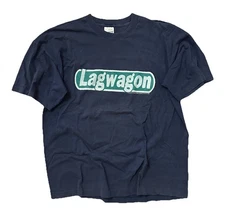 VTG 1990s Faded Navy Blue Lagwagon XL Vintage Punk Band T Shirt
