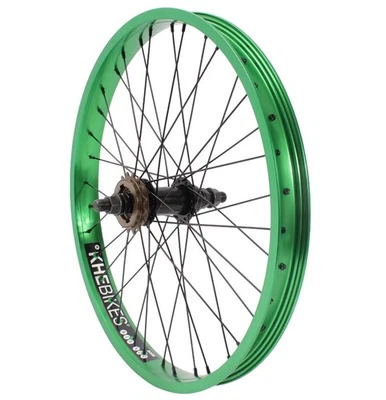 KHE PRISM 20" Hinterrad – Grün eloxiert, 14mm Achse, 16T Freilaufritzel - Bild 1 von 4