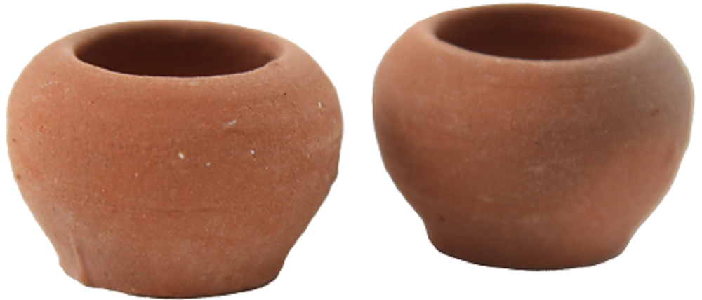 Dolls House Round Terracotta Planter Clay Pots Garden Outdoor Patio Accessory
