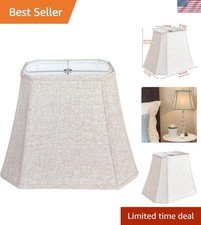 Luxury Beige Linen Bell Lampshade, 14'' x 10.5'' - Ideal for Floor/Table Lamps