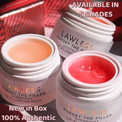 Authentic LAWLESS The Filler Overnight Lip Plumping Mask,0.28 oz/8 ml,5 SHADES