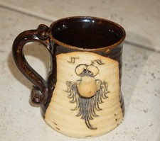 PETER PETRIE  Studio Art Pottery COFFEE MUG  FUNNY FACE 1970 Vintage