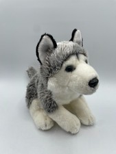 Animal Alley Plush Husky Puppy 14" Toys R Us Blue Eyes Dog Gray White 2012 Wolf