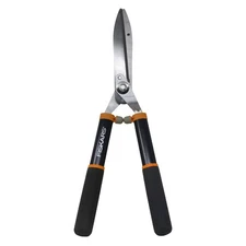 Fiskars Power Lever Hedge Shears, 8" Steel Blades, Precision Cutting Scissors