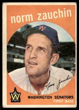 1959 Topps Norm Zauchin #311 Washington Senators
