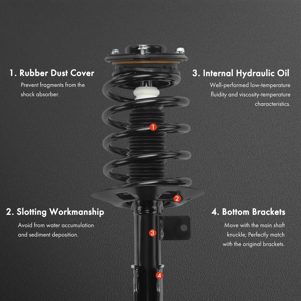 2x Conjunto completo de puntal delantero y muelle helicoidal para Cadillac DeVille Eldorado Seville Foto 3 de 4