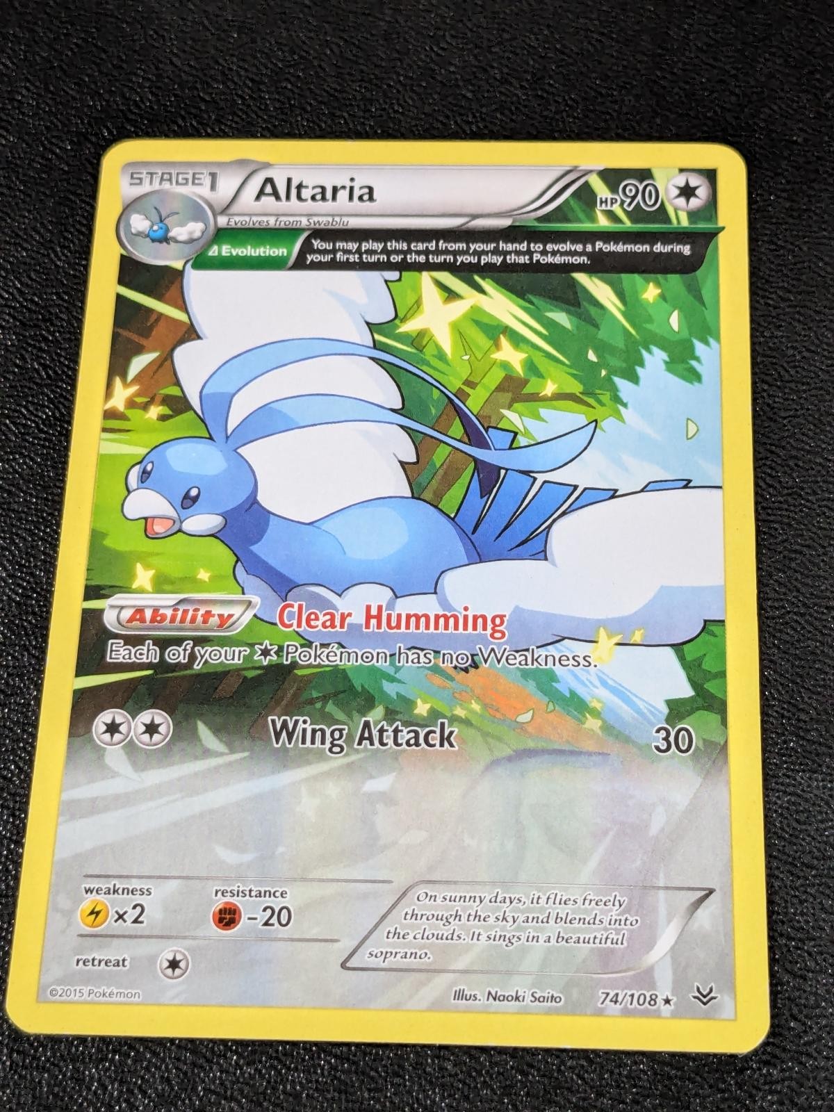 Altaria 74/108 Rare Roaring Skies Pokemon Near Mint