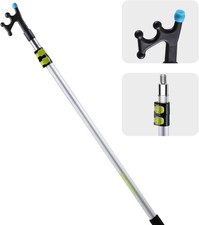 3.1-8FT Telescoping Extension Pole Boat Hook with Rubber silver
