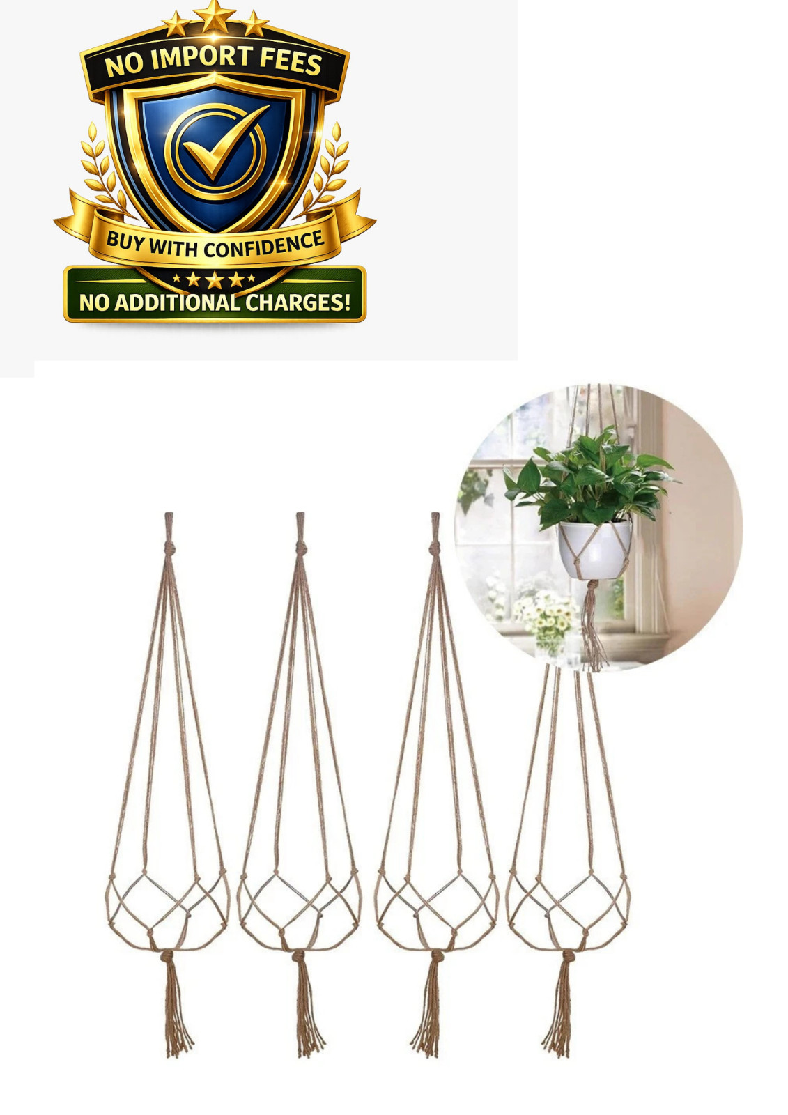 Macrame Plant Hanger Indoor Hanging Planter Basket Flower Pot Holder Cotton Rope