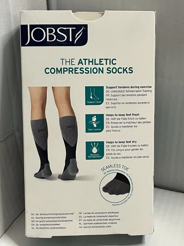 Jobst SPORT Medical Compression Knee Length Socks 15-20 mmHg XL GREY - Image 2 of 4