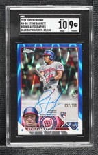 2023 Chrome Rookie Blue RayWave Refractor Stone Garrett SGC 9 MINT Auto 0ll2