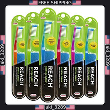 Reach Crystal Clean Toothbrush, Firm Bristles - 6 Pack of 1 Count Brushes