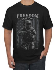 Freedom Isn't Free Military Soldier USA Pride Flag Men's T-Shirt