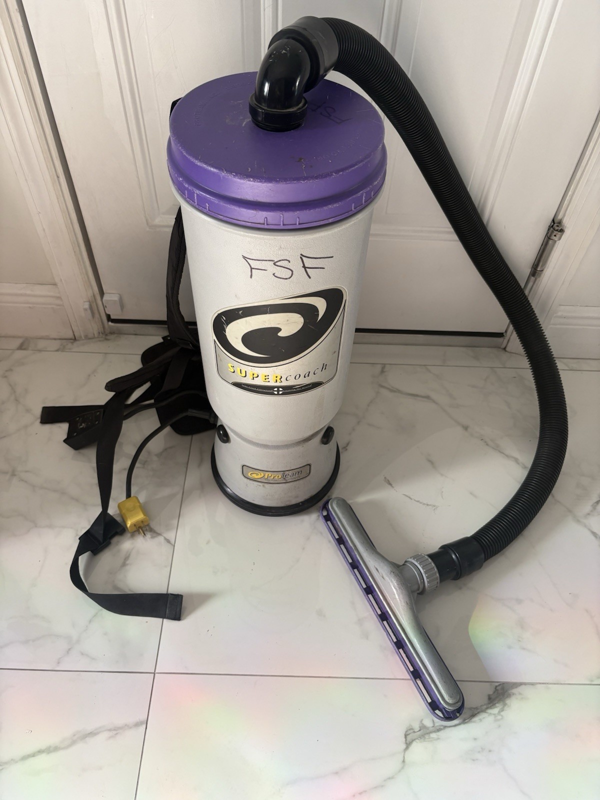 Proteam Super Coachvac Commercial Backpack Vacuum Model SCM 1282 Canister & Hose