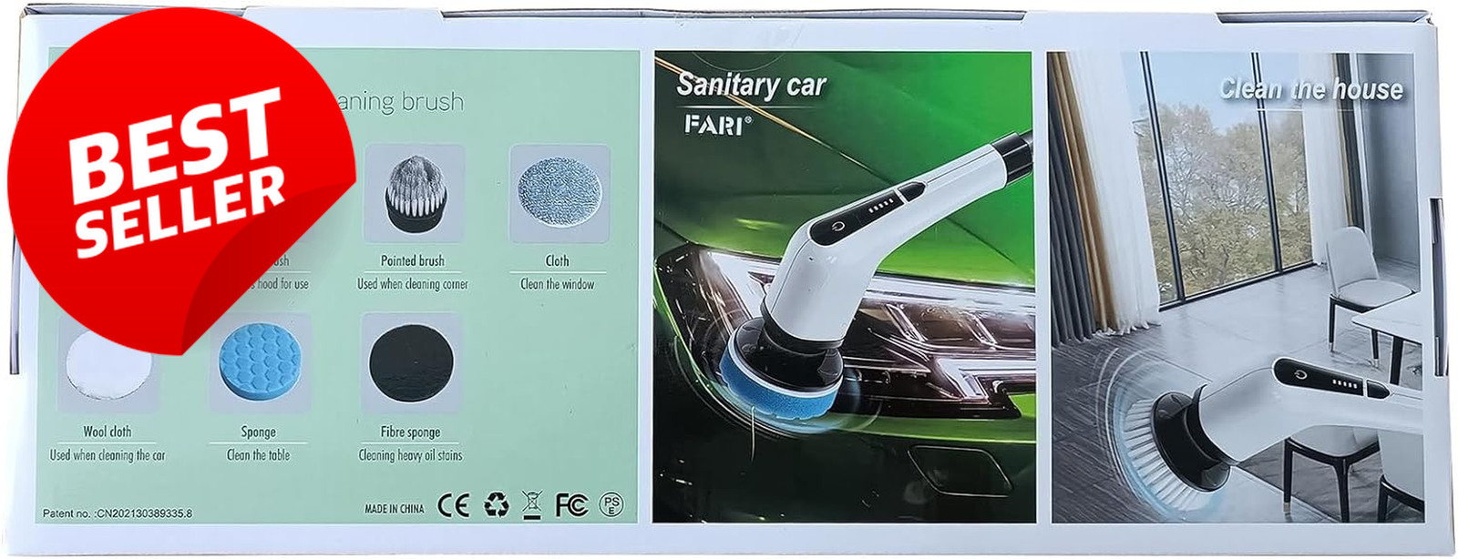 Electric Spin Scrubber Cordless Power Cleaner 8 Brush Heads Adjustable Handle US