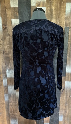 Vestido De Colección Años 90 Y2K Tejido Elastizado Terciopelo Quemado Terciopelo Manga Larga Talla S Caprichoso - Imagen 7 de 18