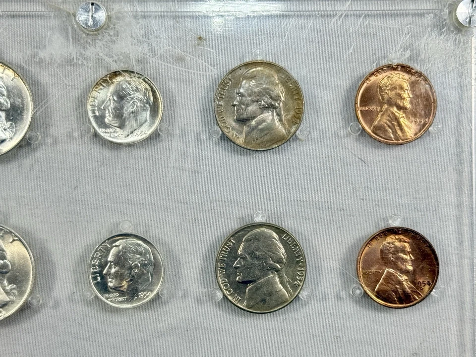 1954 P-D-S US Mint Uncirculated Silver Double Mint Set 30 Coins Vintage Holder - Image 4 of 4