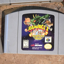Rampage 2: Universal Tour Nintendo 64 N64 Game Cartridge Midway !