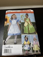 SIMPLICITY PATTERN COSTUME HALLOWEEN ALICE IN WONDERLAND FANTASY Size 3-8 Uncut