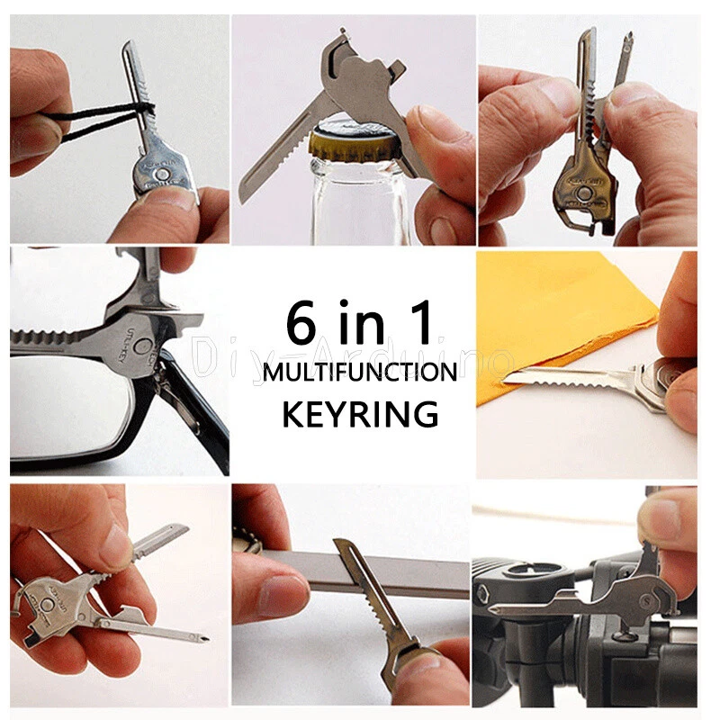 SWISS+TECH Utili-Key 6-in-1 Key Ring Chain Multitool Stainless Steel Pocket Tool - Bild 3 von 4