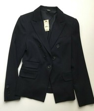 EXPRESS FASHION DESIGN STUDIO Notch Collar single button Blazer Dark Blue